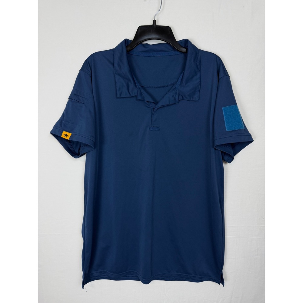 Unbranded Tactical Polo Shirt Mens XL Navy Blue Short Sleeve Patch Pocket Pique